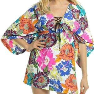 Trina Turk swimsuit colorful cover-up M NWT